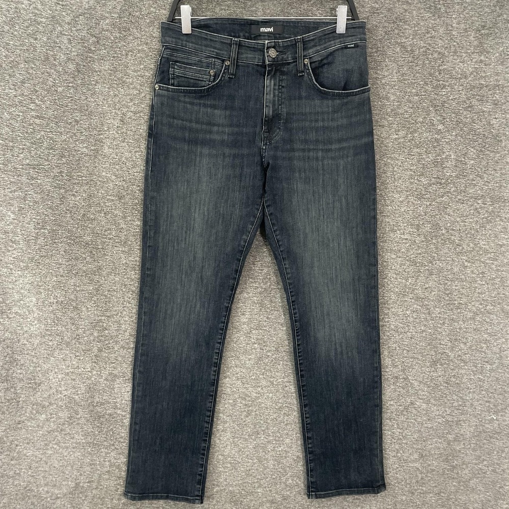 Mavi Zach Straight Leg Jeans Mens 31x32 Blue Dark Wash Stretch Denim Pants